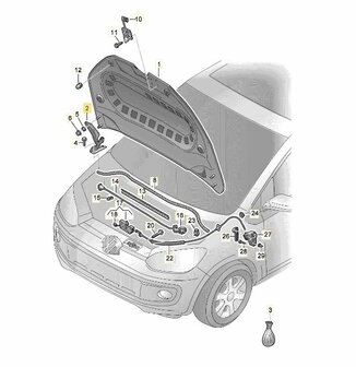 Motorhaubenscharnier rechts Volkswagen Up